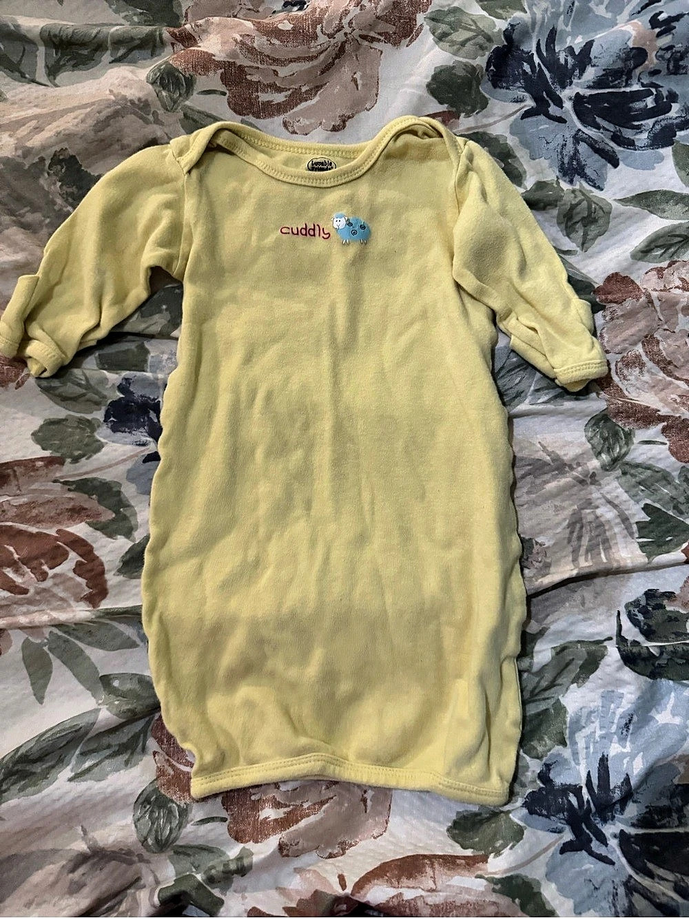 Luvable Friends Baby Nightgown Sheep Yellow Size 3-6 Months